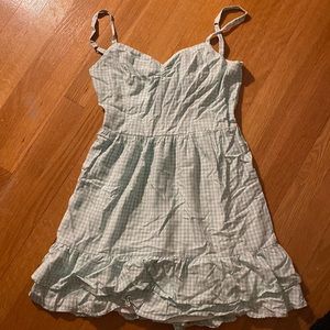 Mint and white gingham pattern tie-back dress from Hollister, size small